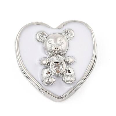 Brass Micro Pave Cubic Zirconia Slide Charms
