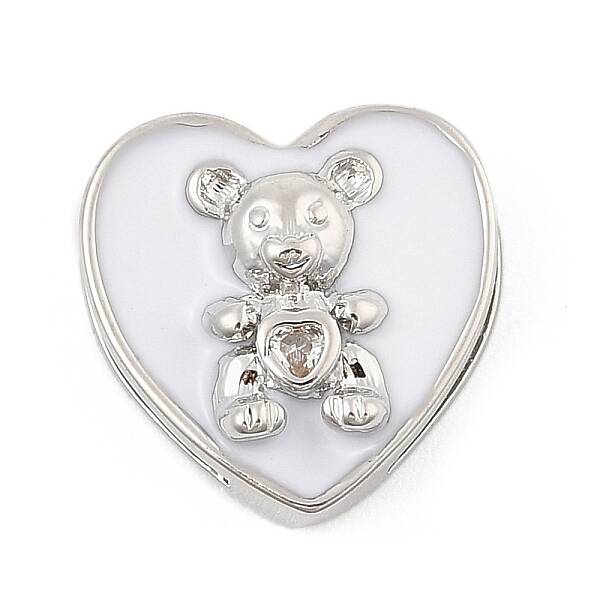Brass Micro Pave Cubic Zirconia Slide Charms