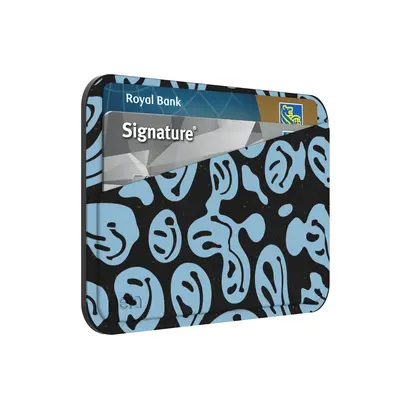 Black Melting Faces Mini Wallet