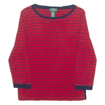 LAUREN RALPH LAUREN Womens T-Shirt Red 3/4 Sleeve M