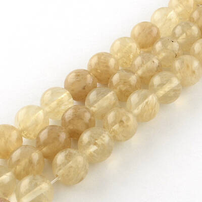 Coffee Watermelon Stone Glass Round Bead Strands