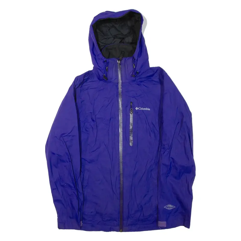 COLUMBIA Mens Jacket Purple Hooded S
