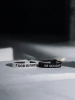 2 Pack- GOD IS FIRST BRACELET, WOVEN (Set of 2 Bracelets)