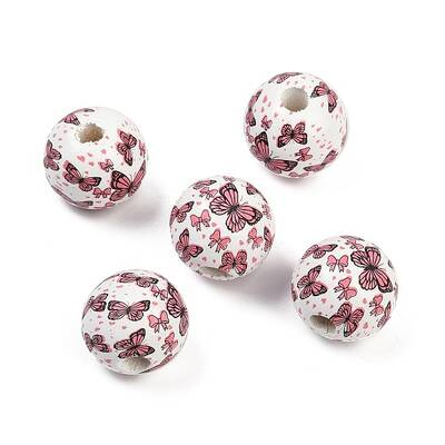 Painted Wood European Beads
