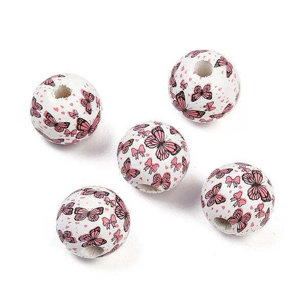 Painted Wood European Beads