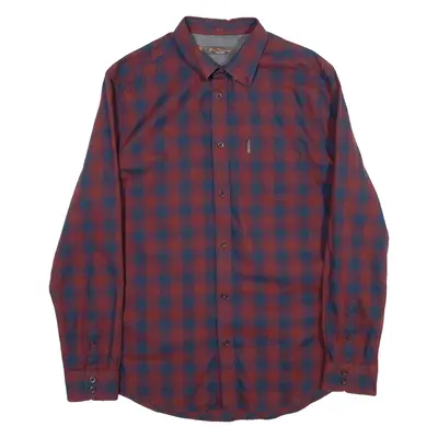 BEN SHERMAN Mens Shirt Red Gingham Long Sleeve L