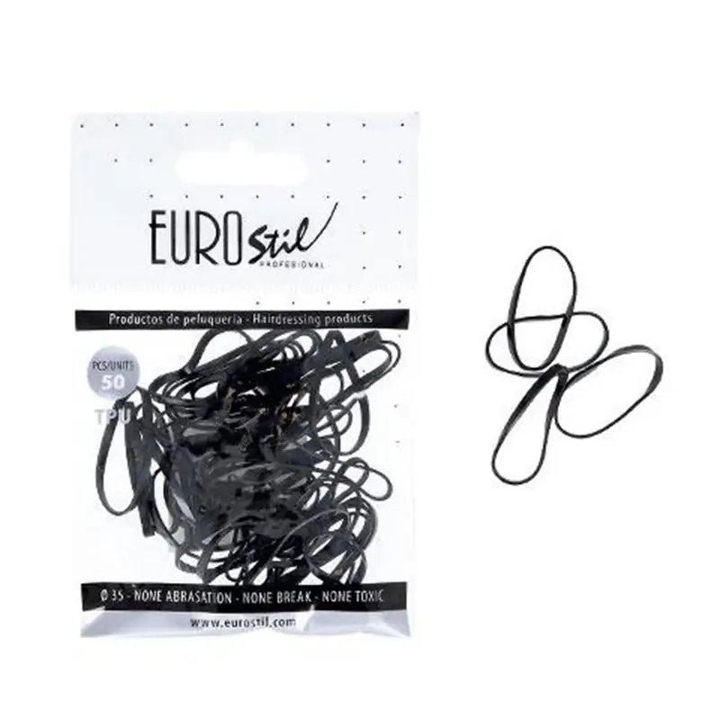 Hair bag Eurostil of 50 black elastics