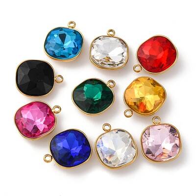 Ion Plating(IP) 304 Stainless Steel Rhinestone Pendants
