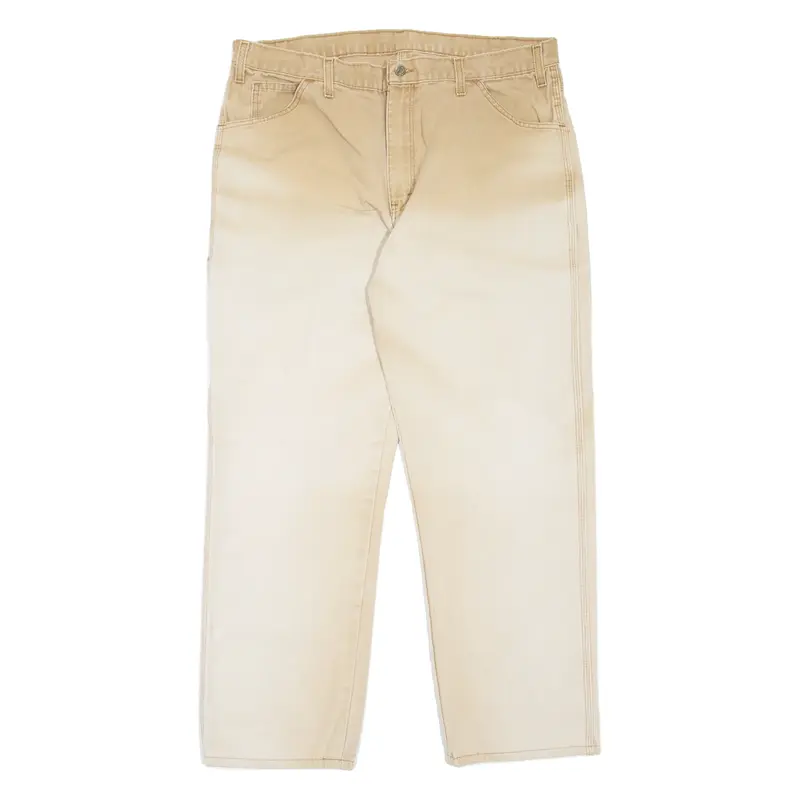 DICKIES Workwear Mens Trousers Beige Regular Tapered W38 L30
