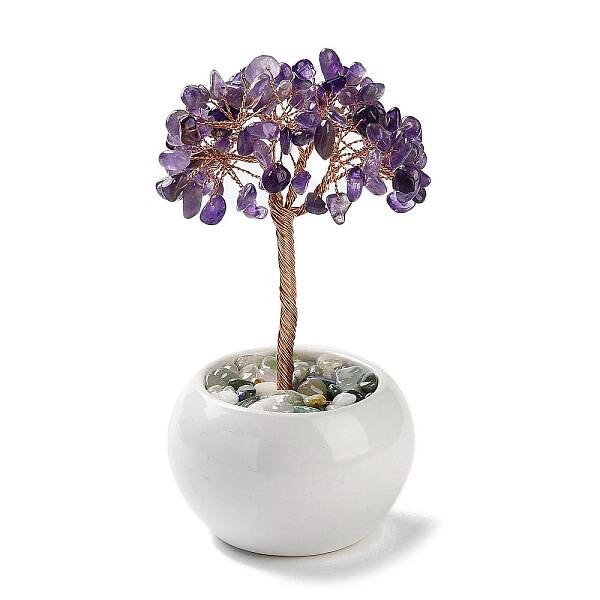 Natural Amethyst Chips Tree Decorations