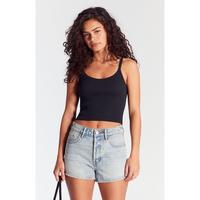 Pacsun Women's Light Indigo Button Fly High Waisted Denim Festival Shorts