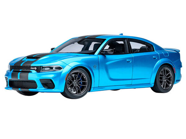 Dodge Charger SRT Hellcat Redeye B5 Blue Metallic with Carbon Stripes 1/18 Model Car by Autoart