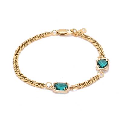 Rectangle with Glass Link Bracelets