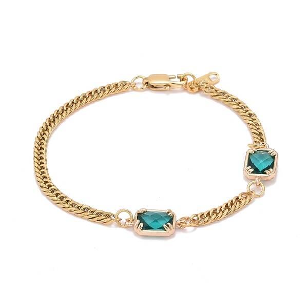 Rectangle with Glass Link Bracelets