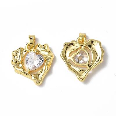 Brass Micro Pave Cubic Zirconia Pendants