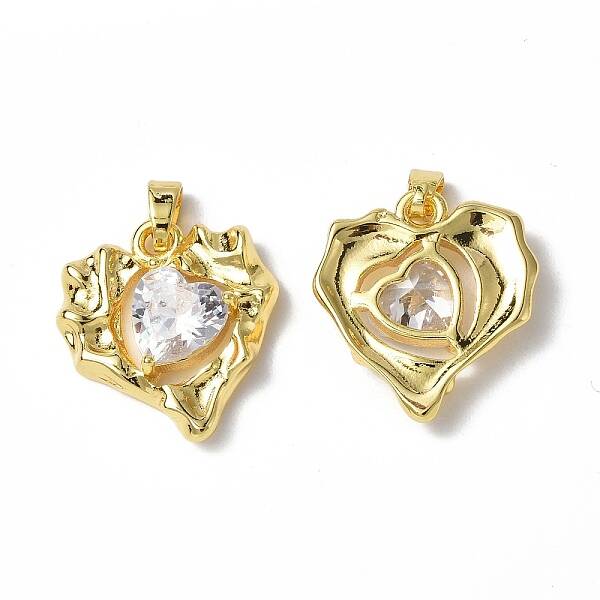 Brass Micro Pave Cubic Zirconia Pendants