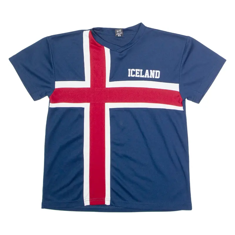 ICEMART Iceland Boys T-Shirt Blue Crew Neck M