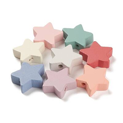 Spray Painted Natural Maple Wood Beads