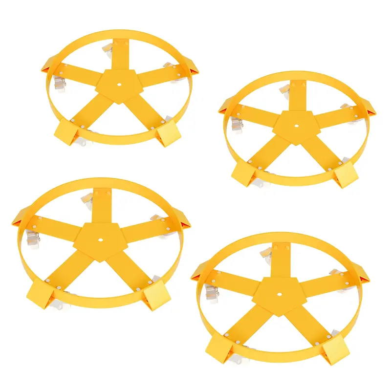 Garvee 55 Gallon Drum Dolly Heavy Duty Steel Frame 5 Swivel Casters Non Tip 1250 Lbs Capacity Compact Design Industrial Use