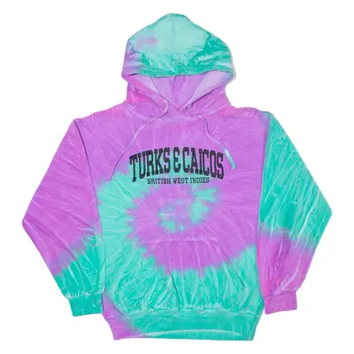 DESTINATIONS Turks & Caicos Tie Dye Hoodie Purple Pullover Womens S