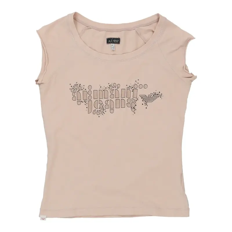 Armani Jeans T-Shirt - Small Pink Cotton | Size: small