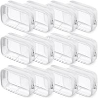Clear Cosmetic Bag, 6/12pcs PVC Zipper Transparent Toiletries Carrying Bag, Waterproof Cosmetic Bag, Toothbrush Case, Travel ...
