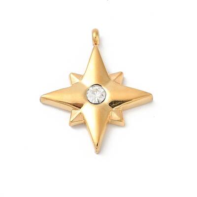 304 Stainless Steel with Rhinestone Pendants