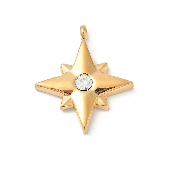 304 Stainless Steel with Rhinestone Pendants