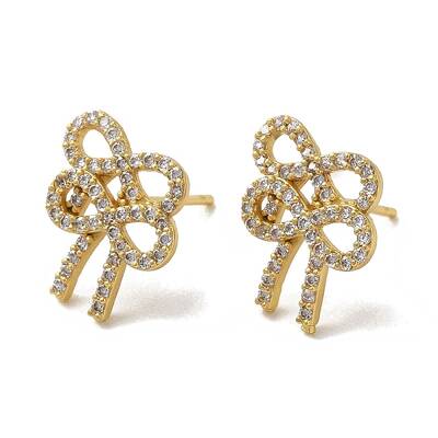 Rack Plating Brass Micro Pave Cubic Zirconia Studs Earrings