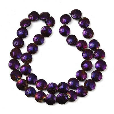 Electroplated Natural Lava Rock Beads Strands