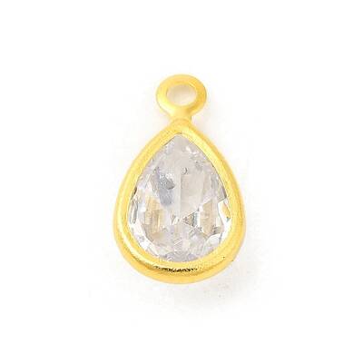 Real 18K Gold Plated Rack Plating Brass Micro Pave Cubic Zirconia Pendants Charms