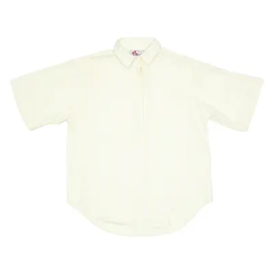 Mens Shirt White 90s Striped L