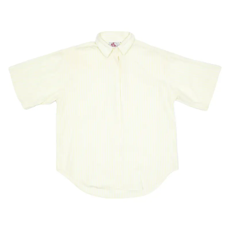 Mens Shirt White 90s Striped L