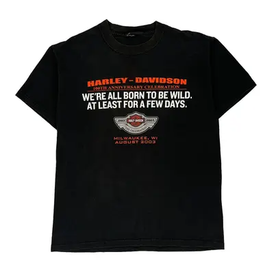 Las Vegas Harley Davidson Graphic T-Shirt - Small Black Cotton