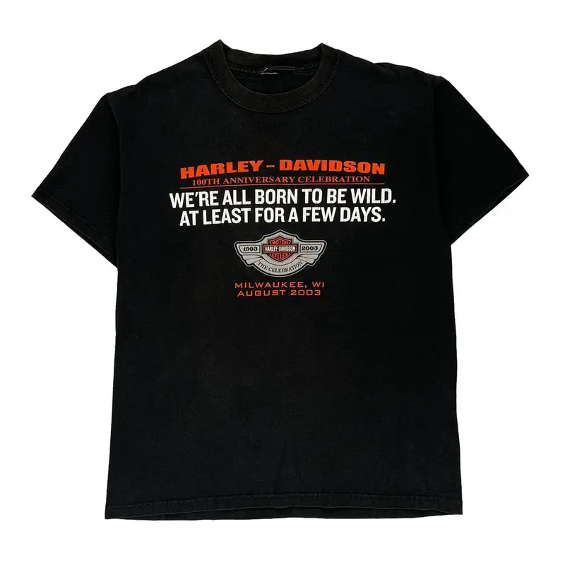 Las Vegas Harley Davidson Graphic T-Shirt - Small Black Cotton