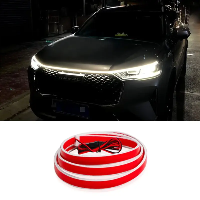 【Denvosi】71 Inches Car Hood Light Strip,Dynamic Car LED Strip Light,Exterior Flexible Daytime Running Light Strip for Car...