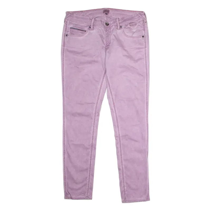 HILFIGER DENIM Womens Jeans Purple Regular Skinny Stone Wash W33 L30