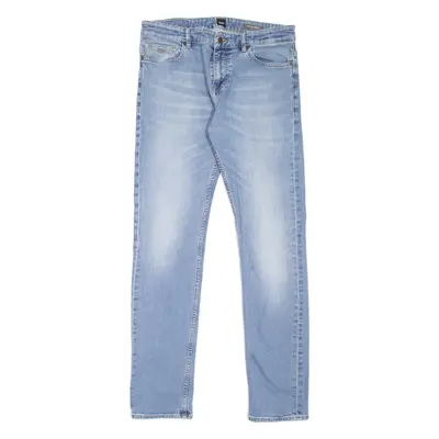 BOSS HUGO BOSS Delaware Mens Jeans Blue Slim Straight Stone Wash W35 L34