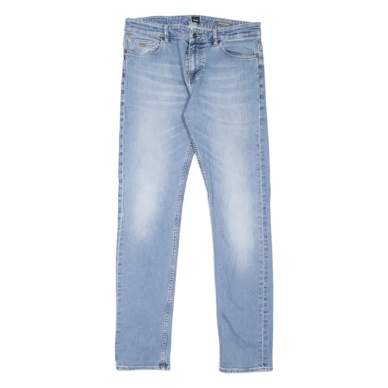 BOSS HUGO BOSS Delaware Mens Jeans Blue Slim Straight Stone Wash W35 L34