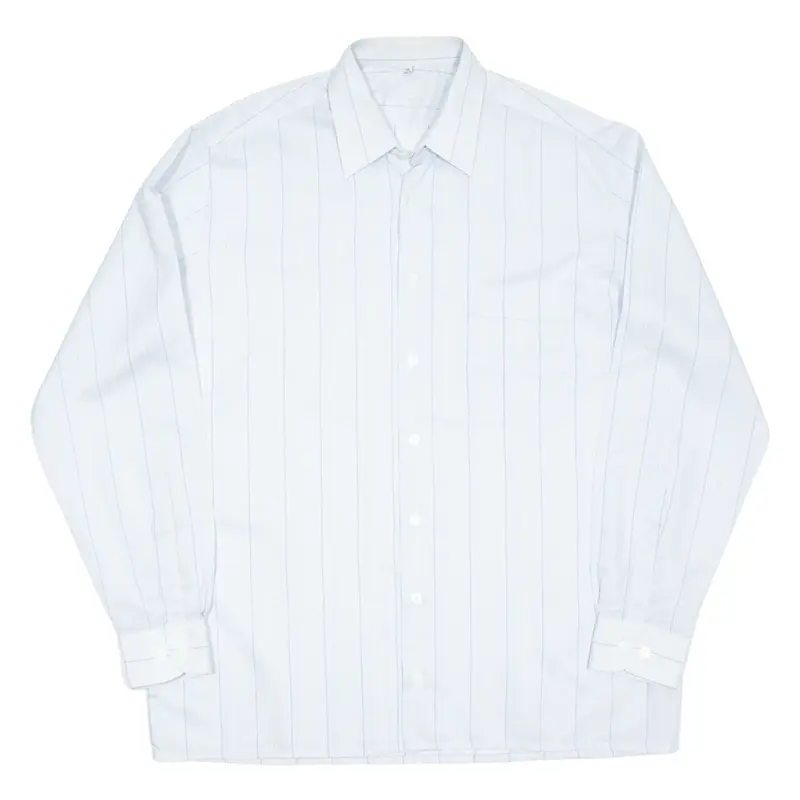 Mens Shirt Blue Striped Long Sleeve XL