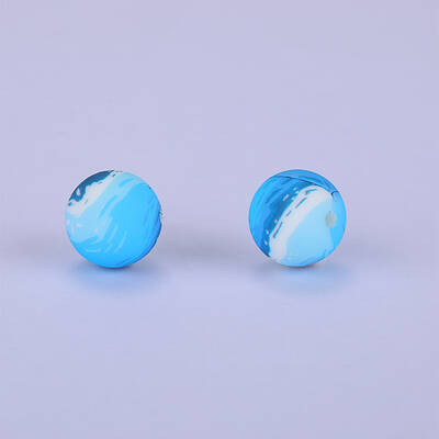 Printed Round Silicone Focal Beads