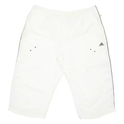 ADIDAS 3/4 Length Womens Sports Shorts Cream L W36