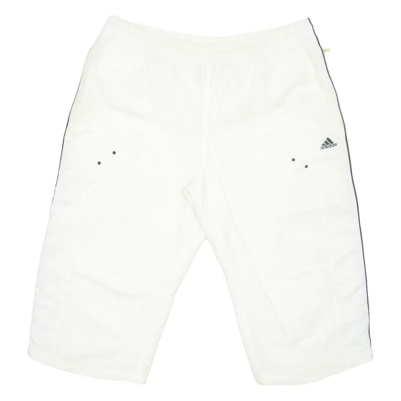 ADIDAS 3/4 Length Womens Sports Shorts Cream L W36