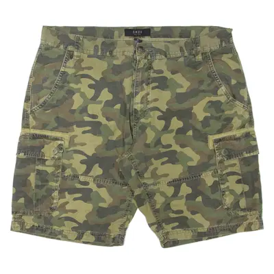 SMOG Mens Cargo Shorts Green Camouflage XL W36