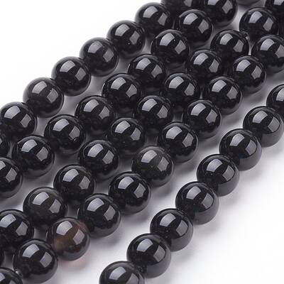 Natural Obsidian Beads Strands