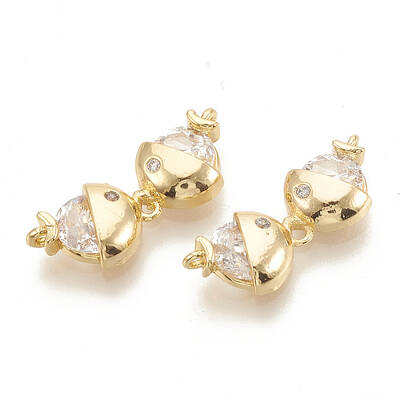 Brass Cubic Zirconia Links