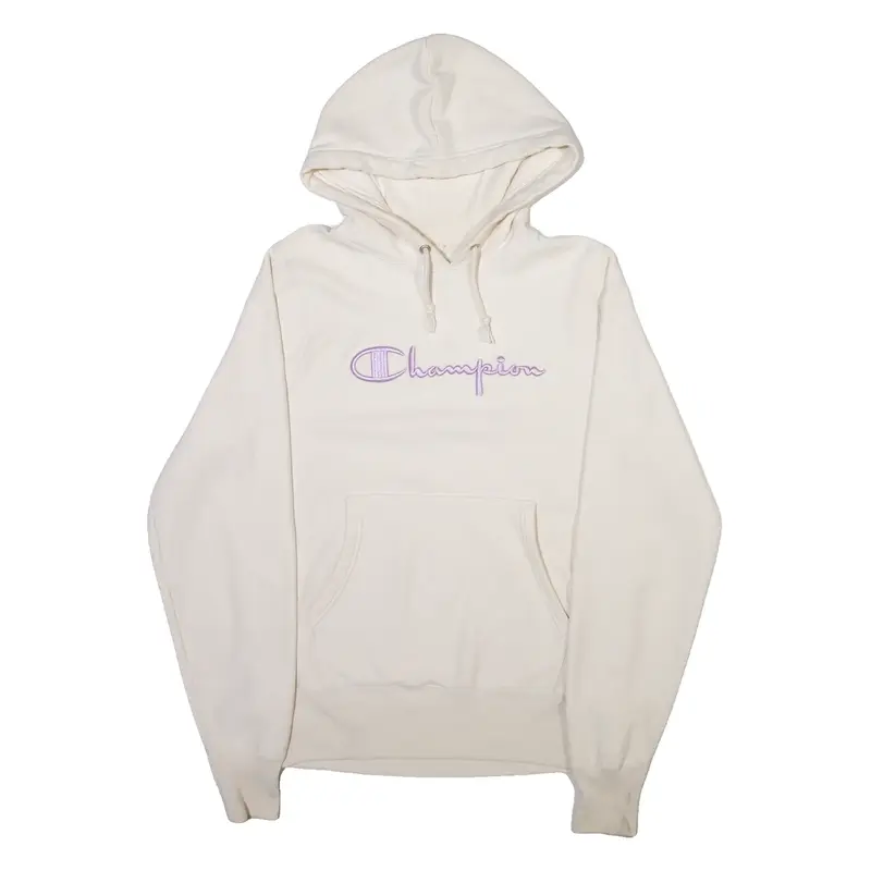 CHAMPION Mens Cream Hoodie S