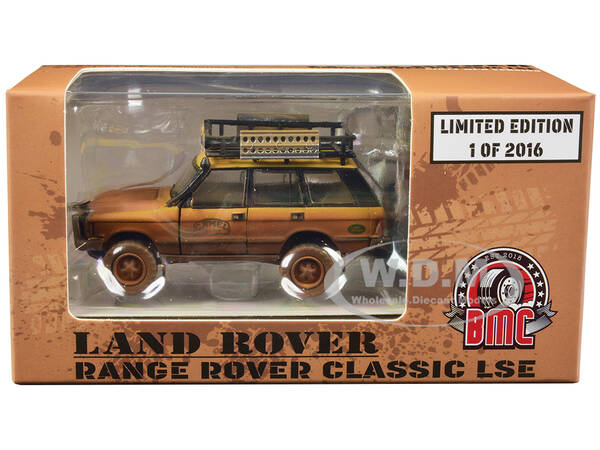 Land Rover Range Rover Classic LSE RHD (Right Hand Drive) Camel Trophy Yellow (Dirty Mud Version) with Roof Rack Extra Wheels...
