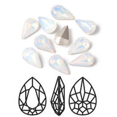Faceted Teardrop K9 Glass Pointed Back Rhinestone Cabochons