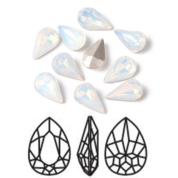 Faceted Teardrop K9 Glass Pointed Back Rhinestone Cabochons